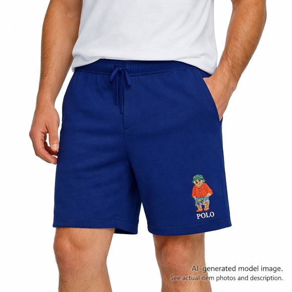 289. Polo Ralph Lauren Polo Bear Fleece Shorts Navy Blue XL
